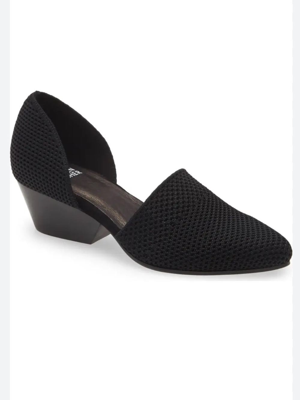 💚Eileen Fisher Hallo Black D’Orsay Wedge Pumps Point Toe in size 11